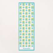 Nautical Sailboat Blauwgroen Yellow Zen Yoga Namas Yogamat (Voorkant)
