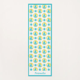 Nautical Sailboat Blauwgroen Yellow Zen Yoga Namas Yogamat