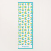 Nautical Sailboat Blauwgroen Yellow Zen Yoga Namas Yogamat (Achterkant)