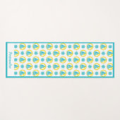 Nautical Sailboat Blauwgroen Yellow Zen Yoga Namas Yogamat (Voorkant (horizontaal))