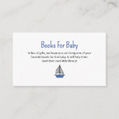 Nautical Sailboat Books Request Baby Shower Informatiekaartje (Voorkant)