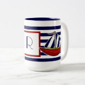 Nautical Sailboat Coffee Mok (Voorkant rechts)