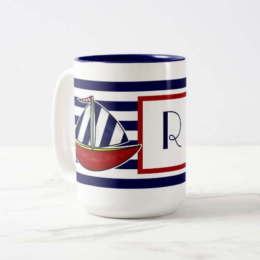 Nautical Sailboat Coffee Mok (Voorkant links)