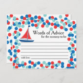 Nautical Sailboat Confetti Words of Advice Kaart (Voorkant / Achterkant)