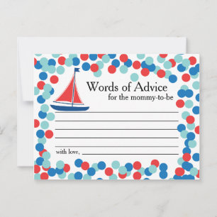 Nautical Sailboat Confetti Words of Advice Kaart