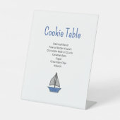 Nautical Sailboat Cookie Table Boy Baby Shower Reclamebord Met Voetstuk (Voorkant)