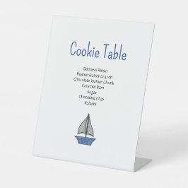 Nautical Sailboat Cookie Table Boy Baby Shower  Reclamebord Met Voetstuk