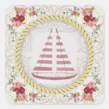 Nautical Sailboat & Floral Roseate
