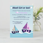 Nautical Sailboat Gender onthullen Genderneutraal Kaart (Staand voorkant)