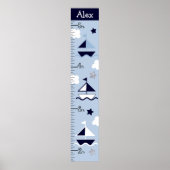 Nautical Sailboat Growth Chart Keep at 8x44! Poster (Voorkant)