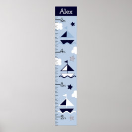 Nautical Sailboat Growth Chart Keep at 8x44! Poster