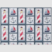 Nautical Sailboat Lighthouse Anchor Decoupage Tissuepapier (Voorkant)