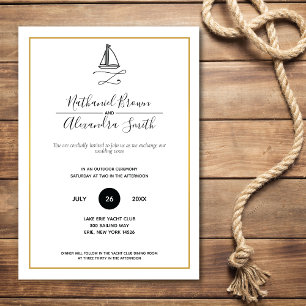 Nautical Sailboat Minimal Wedding Kaart