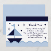 Nautical/Sailboat/Navy Baby shower - Hartelijk dan Bedankkaart (Voorkant / Achterkant)