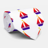 Nautical Sailboat Print Stropdas (Opgerold)