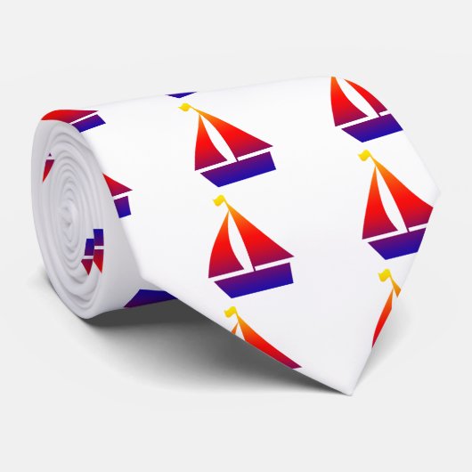 Nautical Sailboat Print Stropdas (Opgerold)