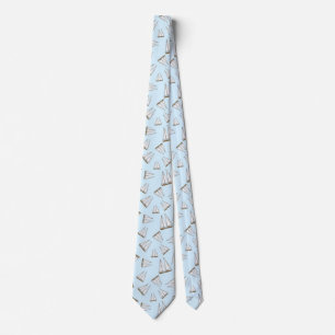 Nautical Sailboat Sailing Adventure Light Blue Stropdas