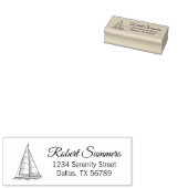 Nautical Sailboat Sailing Boat Yacht Adres 4 Rubberstempel (Gestempeld)