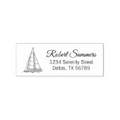 Nautical Sailboat Sailing Boat Yacht Adres 4 Rubberstempel (Afrduk)