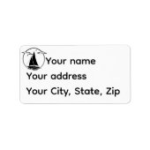 Nautical sailboat/ship/vessel black silhouette  etiket (Voorkant)