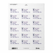 Nautical sailboat/ship/vessel blue silhouette  etiket (Full Sheet)