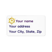 Nautical sailboat/ship wheel gold silhouette etiket (Voorkant)