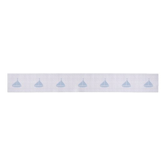 Nautical Sailboat & Stippen Grosgrain Lint (Voorkant)