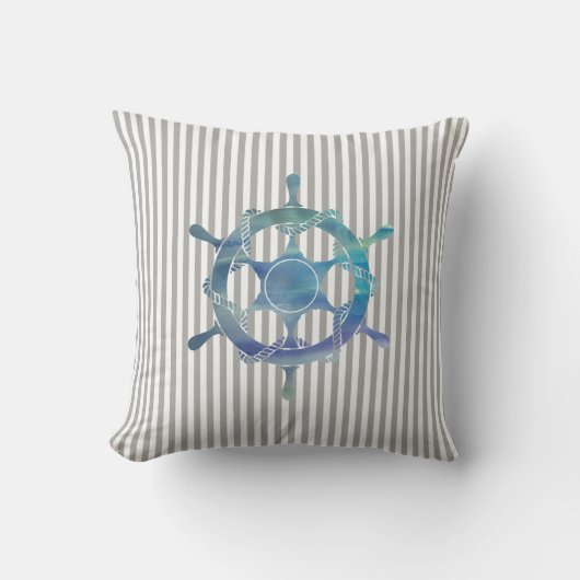Nautical Sailboat Stripe Sierkussen (Voorkant)