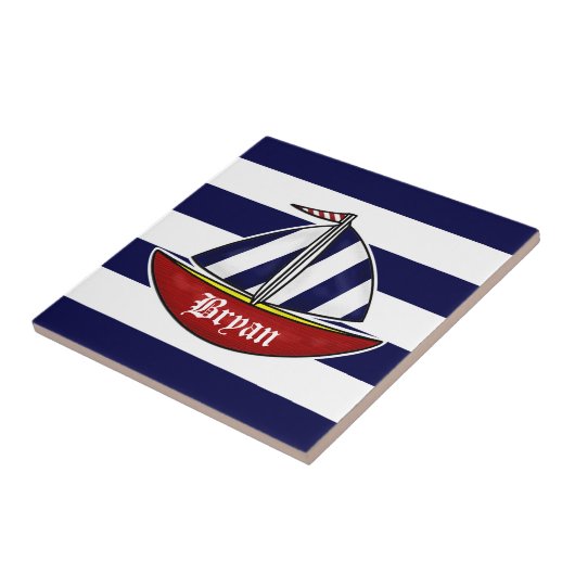 Nautical Sailboat Wall Tile Tegeltje (Zijkant)