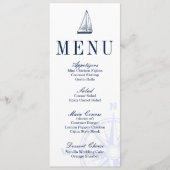 Nautical Sailboat Wedding Menu (Voorkant)