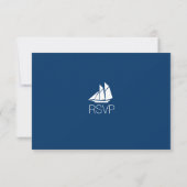 Nautical Sailboat Wedding RSVP Kaartje (Achterkant)