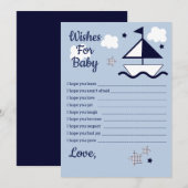 Nautical Sailboat Wishes for Baby Card Kaart (Voorkant / Achterkant)