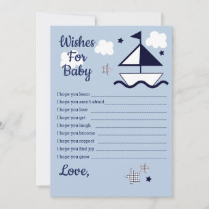 Nautical Sailboat Wishes for Baby Card Kaart