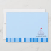 Nautical Sailboot Baby Boy Shower Uitnodiging (Achterkant)