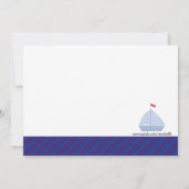 Nautical Sailboot Baby Boy Shower Uitnodiging (Achterkant)