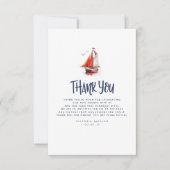 Nautical Sailboot Blue en Red Bedankt (Voorkant)