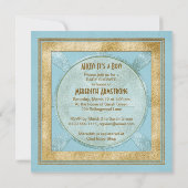 Nautical Sailboot Boy Baby shower Uitnodiging (Achterkant)