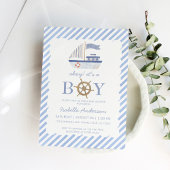 Nautical Sailboot Boy Baby shower Uitnodiging
