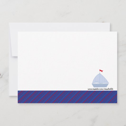 Nautical Sailboot Boy Birthday Uitnodiging (Achterkant)