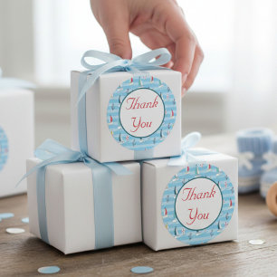 Nautical Sailboot Dank je Ronde Sticker