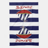 Nautical Sailboot Kitchen Towel Theedoek (Verticaal)