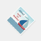 Nautical Sailboot on Water Boy Birthday Servetten (Hoek)