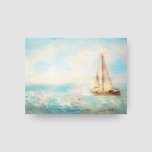 Nautical Sailboot Santa Monica California Canvas Afdruk<br><div class="desc">Nautische "Sailing Santa Monica" Californische zeilboot schildert afgewikkeld doek. Lichte kleuren van zee blauw,  wit en beige.</div>