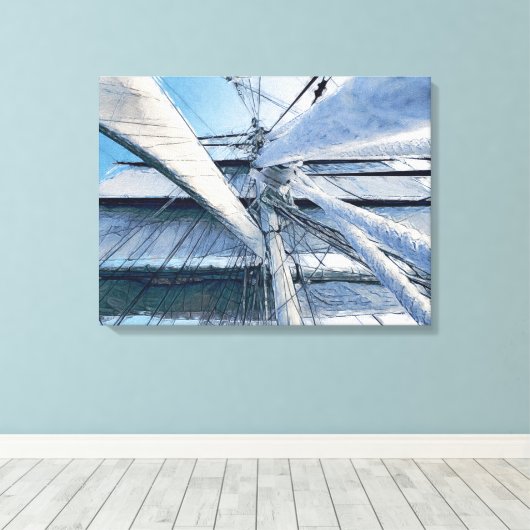 Nautical Sailing Adventure Canvas Afdruk (Insitu (Houten vloer))