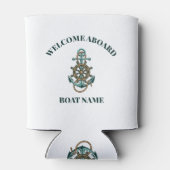 Nautical Sailing Anchor Add Boat Name Blikjeskoeler (Achterkant)