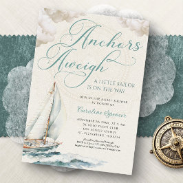 Nautical Sailing Anchor Aweigh Baby Shower Kaart