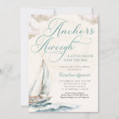 Nautical Sailing Anchor Aweigh Baby Shower Kaart (Voorkant)
