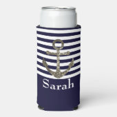 Nautical Sailing Anchor Name Sparkle Seltzer Blikjeskoeler (Seltzer Voorkant)