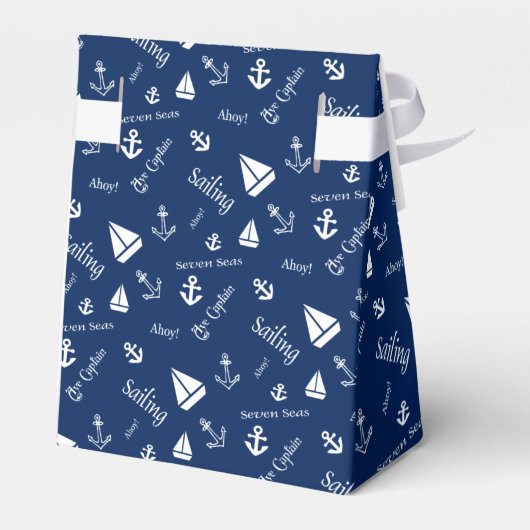 Nautical Sailing Beach Thleed Favor Boxes Bedankdoosjes (Achterkant)