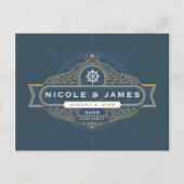Nautical Sailing Beach Wedding Save the Date Briefkaart (Voorkant)